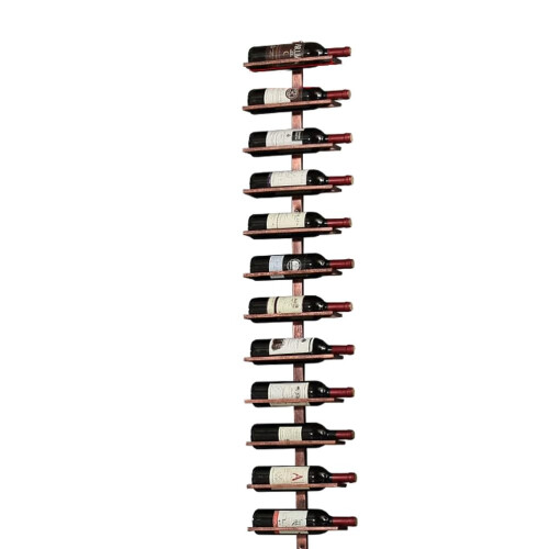 Wall Mounted 12 Bottle Wine Rack, Durable Metal Storage Display for Kitchen, Bar, Bronze