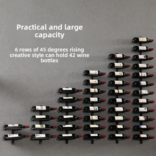 Wall Mounted 12 Bottle Wine Rack, Durable Metal Storage Display for Kitchen, Bar, Bronze 1
