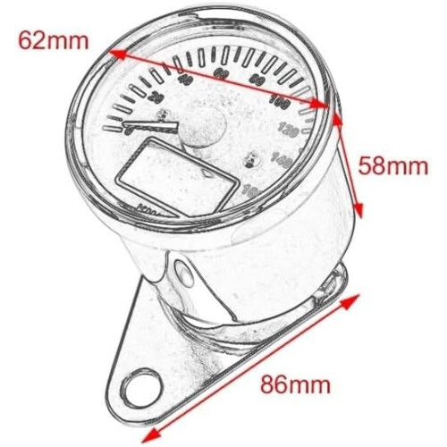 Motorcycle Digital Speedometer and LED Tachometer 12V Universal Gauge Odometer with MultiFunction Indicator 1