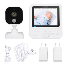 Video Baby Monitor with Infrared Night Vision, Secure and Private Connection Crystal Clear Audio and Video, Smart ECO Mode 2 Way Intercom LCD Screen