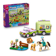 Bouwset - LEGO - 42695 - Paard en veulen trailer - 2 mini-poppetjes - 4 dierenfiguren