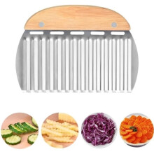 Rpanle Potato Slicing Knife, Wavy Blade Knife, Wave French Fries Slicer, Wavy Blade Potato Cutter Steel