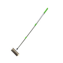 Steel Wire Deck Brush with Extendable Stainless Handle for Moss Removal on Patio, Garden and Pool