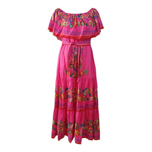 (M, Pink) Robe longue bustier idéale été.