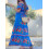 (L, Blue) Robe longue bustier idéale été. 2