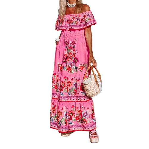 (S, Pink) Robe longue bustier idéale été. 1
