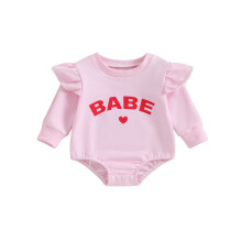 (12-18 Months, Pink) Barboteuse rose à la Saint-Valentin.