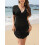 (XL, Black) Γυναικείο μπικίνι κοντομάνικο, έως γόνατο 4