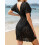 (XL, Black) Γυναικείο μπικίνι κοντομάνικο, έως γόνατο 5