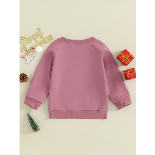 (3-4Y, Lavender) Χριστουγεννιάτικες μπλούζες για πουλόβερ χειμώνα 2