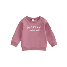 (3-4Y, Lavender) Weihnachtspullover für Kleinkinder, Mädchen, Buchstaben- und Sternenmuster, Langarm, Winterkleidung