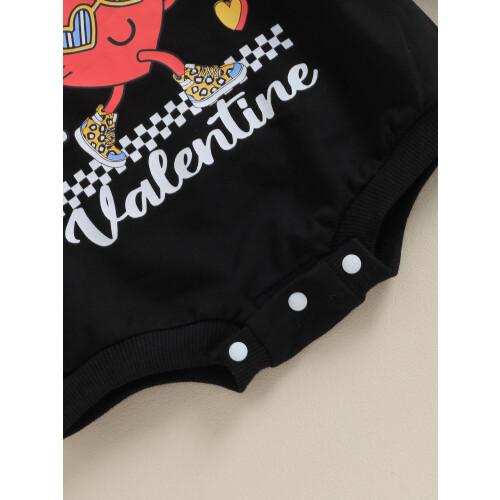 (12-18 Months, Black) Μωρουδιακό κορμάκι με Άγιο Βαλεντίνο 2