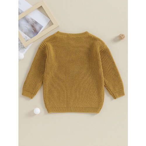 (12-18 Months, Yellow) Πουλόβερ με κέντημα για νήπια. 1