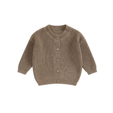 (12-18 Months, Khaki) Πλεκτό πουλόβερ για μωρά με κουμπιά, φθινόπωρο-χειμώνα