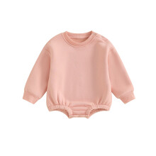 (9-12 Months, Pink) Baby-Fleece-Overall, einfarbig, Rundhalsausschnitt, Strampler, Kleinkinderkleidung