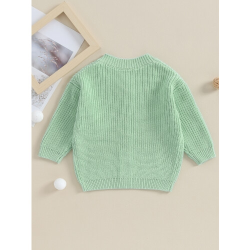 (12-18 Months, Fluorescent Green) Πλεκτό πουλόβερ για μωρά με κουμπιά, φθινόπωρο-χειμώνα 1