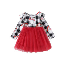 (3-4 Years, Red) Weihnachtskleid für Kleinkinder, aus Tüll