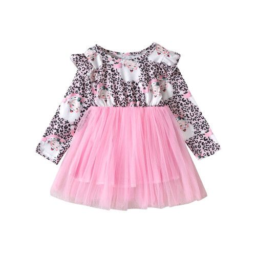 (3-4 Years, Pink) Weihnachtskleid für Kleinkinder, aus Tüll