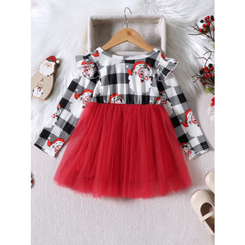 (12-18 Months, Red) Weihnachtskleid für Kleinkinder, aus Tüll 1