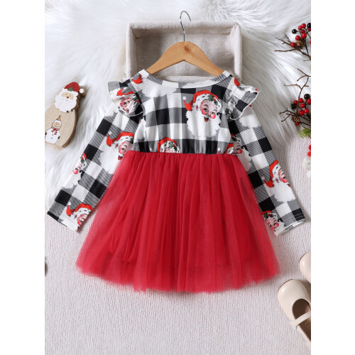 (12-18 Months, Red) Weihnachtskleid für Kleinkinder, aus Tüll 2