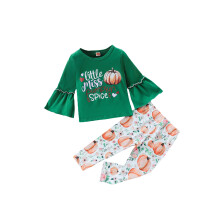 (6-12 Months, Green) Halloweenoutfit voor peutermeisjes: 2-delige herfstset.