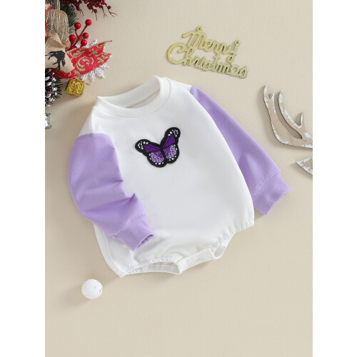 (12-18 Months, Purple) Κορμάκι μακρυμάνικο με για νεογέννητα 2