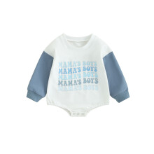 (18-24 Months, White) Grenouillères bébé garçon à manches longues, body ample col rond, imprimé lettres nouveau-né