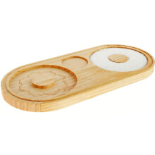 Margarita Salt Rimmer Set with Double Tray, Wood and Stainless Steel, Easy Clean for Cocktails