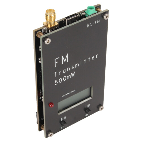 FM Transmitter Module High Performance, 2000m Range FM Stereo Transmitter with LCD Screen USB Type C Port Adjustable Frequency for Small FM Radio Stat 1