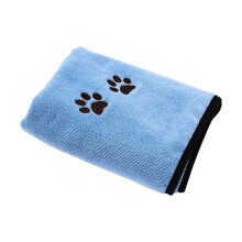 Toalhas para animais de estimação, 1 unidade de toalha de banho de secagem rápida com pata bordada, toalha de microfibra macia e absorvente para
