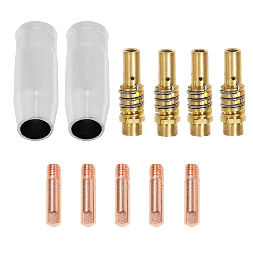 Mb15ak Mig Welder Consumables Kit 11Pcs With Contact Tips 0.6/0.8/1.0Mm And Conical Gas Nozzles 9187378460177