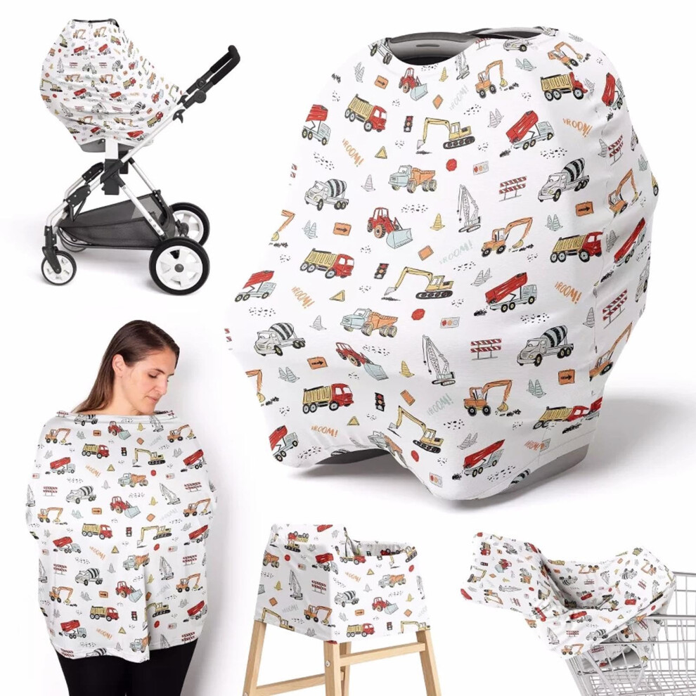 Baby Car Seat Cover Nursing Cover For Breastfeeding Stroller Canopy Breathable Multi Use Fits Car Seats  Chairs