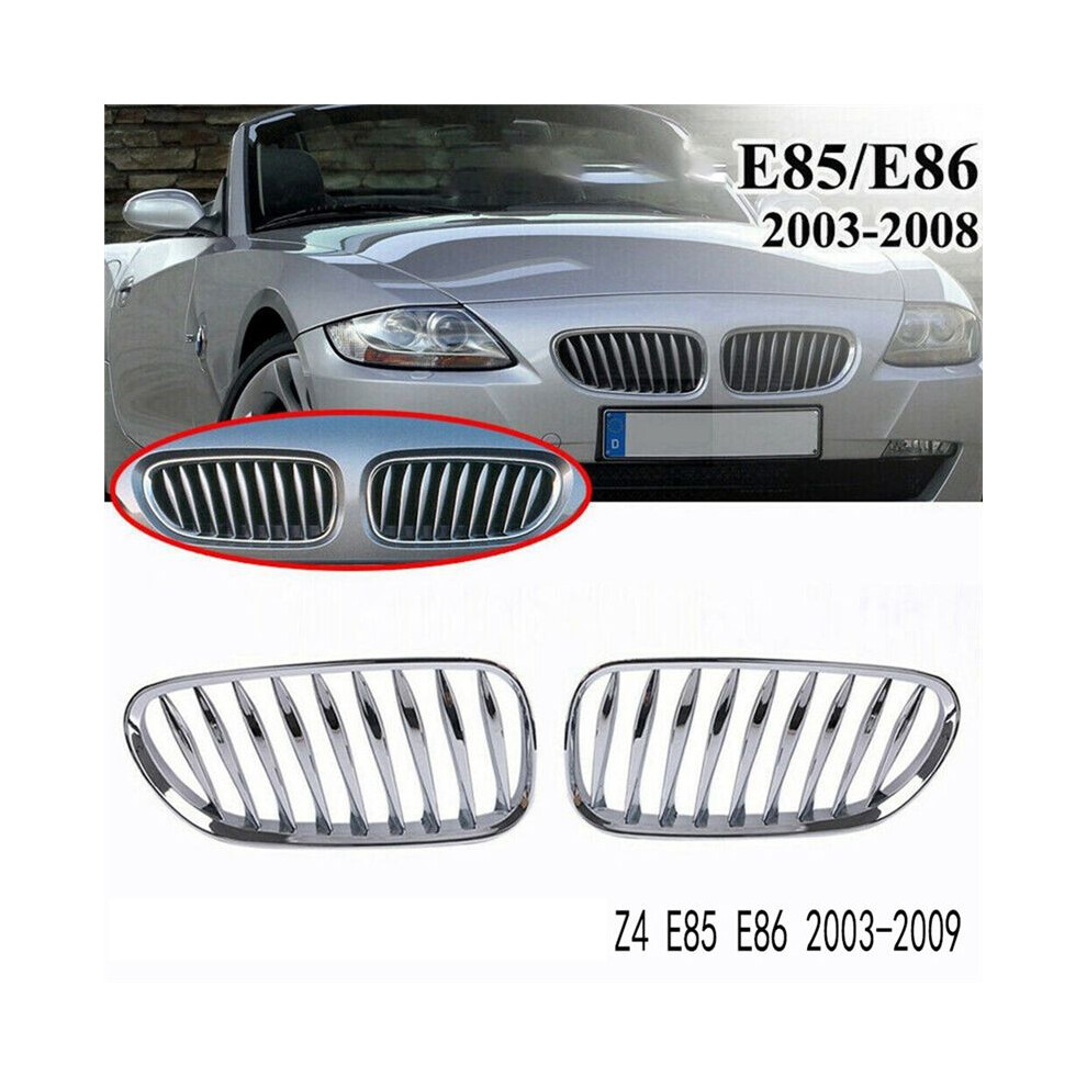 2Pcs Kidney Grille Replacement Front Bumper Bezel For- Z4 E85 E86 2003-2009 51117117757 51117117758 6032618063324