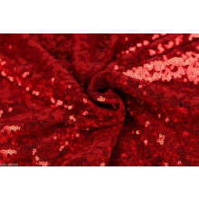 3mm Red Stretch Sequin Fabric 2m Sparkling Fish Scale Material for Carnival Costumes 130cm Wide