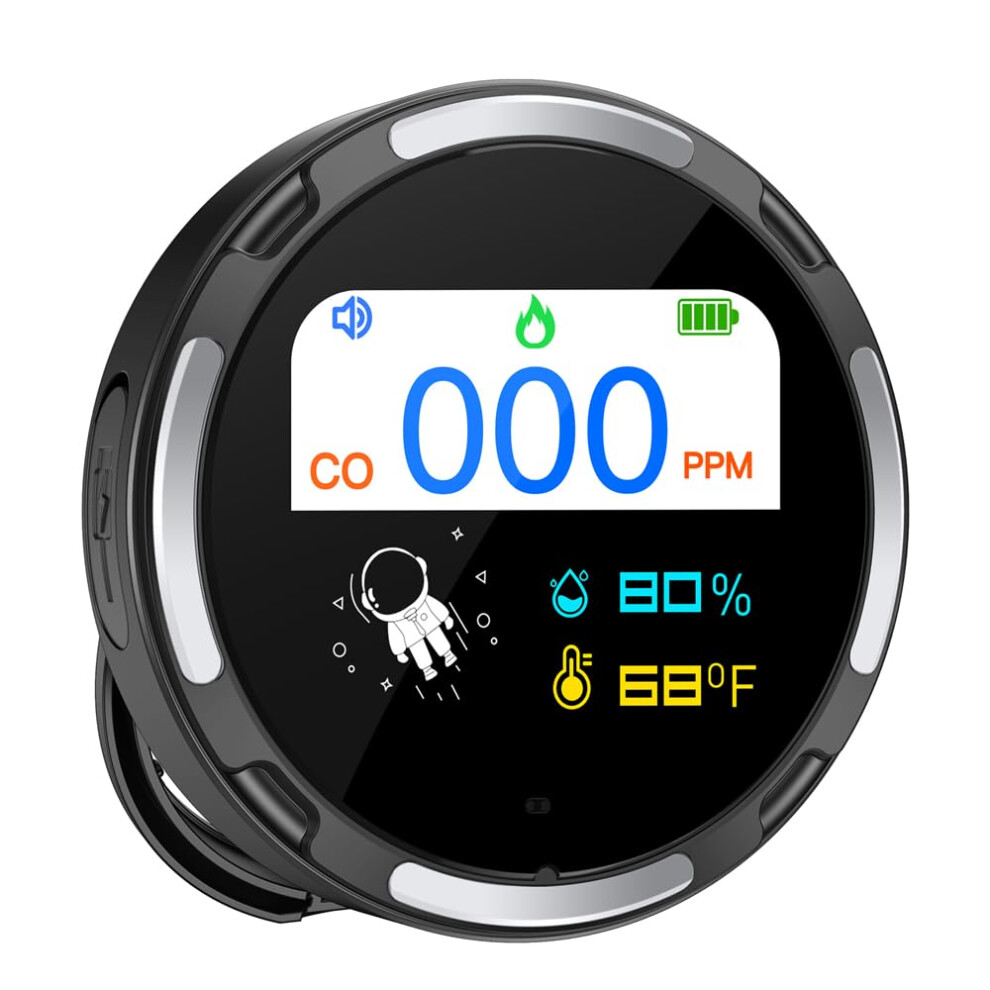 Carbon Monoxide Detector With Temperature Humidity Monitor, 2.1' Ips Screen, Ip65 Waterproof 9347817547474