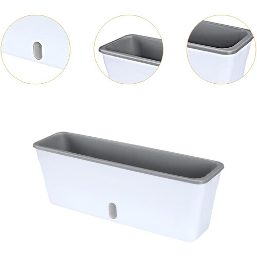 Rectangular Self Watering Planter Large Window Box for Indoor Outdoor Plants with Removable Pot 1