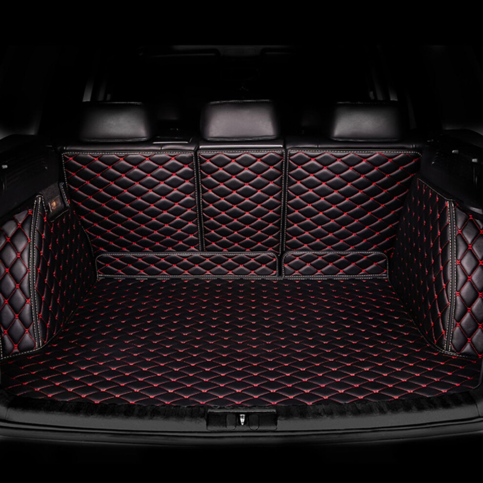 Trunk Liner 20112017 Allinclusive Waterproof Leather Cargo Mat Blackred For Porsche Cayenne 9347817548068