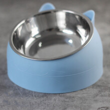 Edelstahl abnehmbarer Wasserbehälter für Katzen und Hunde, blau, cartoonförmig