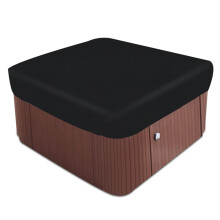 All Weather Square Hot Tub Cover UV Resistant Outdoor Spa Protector Waterproof Dust Cover Black 220x220x85cm Durable