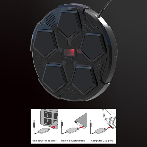 LED Music Boxing Machine 32x31cm WallMount ABS Punch Pad Electronic Target Adjustable Speed Light Display Training 1
