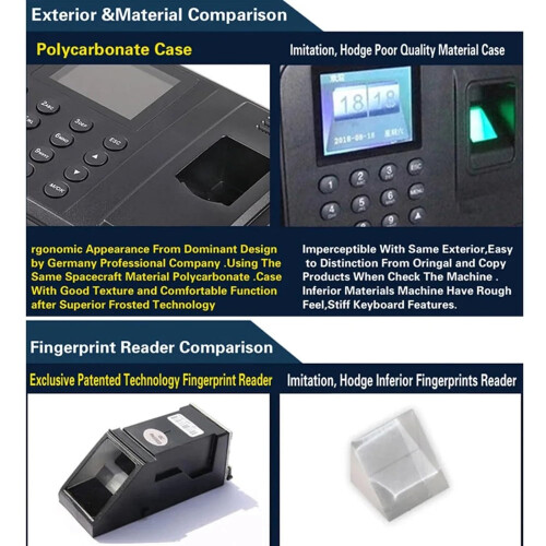 Clocking In Machine Fingerprint Time Attendance, Access Control, Pendulum Punch Card, Multilingual Interface 2