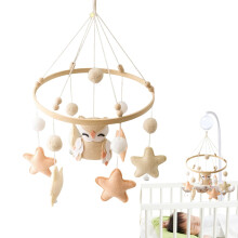 Baby Crib Mobile Felt Portable Soft Felt Handmade Toy Sensory Accessory for Home Nursery Bedroom Decor Boy and Girl