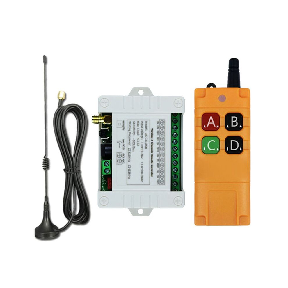 Ac100-240V 4Ch Rf Wireless Remote Control Receiver With 2000M Long Distance Remote Controller Suckers Antenna 6031965818960