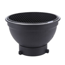 7-Zoll-Reflektordiffusor-Lampenschirmschale mit 60-Wabengitter Baorong-Mund-Standardabdeckung für Bowens Mount Studio-Blitzgerät