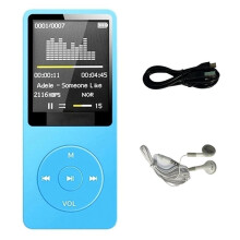 MP3-Spelare USB-Laddning Spela In Digital Skärm Media Bärbar Löpning Gå Musik Spela Blå