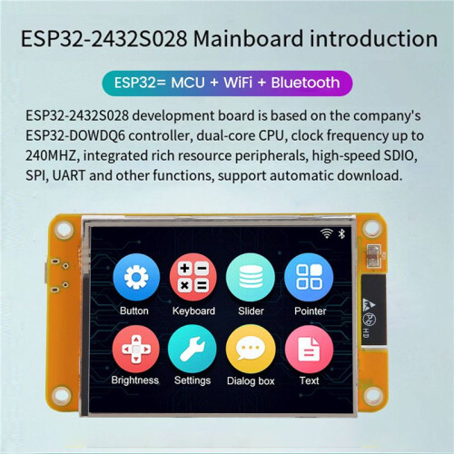 2,8-Tums 240x320 Displaymodul Resistive Touch ESP32 Development Board WiFi   Touch Display TFT-Modul,A 2