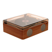 Lecteur CD Rétro 5.0 Haut-Parleur Intégré Rechargeable Lecteur de Musique Portable Lecteur HiFi USB avec Télécommande Infrarouge B