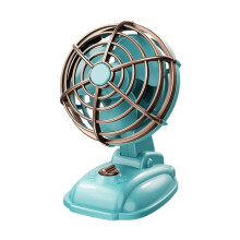 Retro  Desktop Fan 400mAh USB Oplaadbaar Bureau Buiten Bureauventilator Draagbare Desktop Fan, Blauw