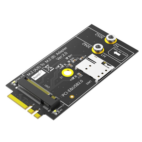 Adattatore M.2 Key B A A+e con Slot per Scheda  SIM per Modulo 3G/4G/5G