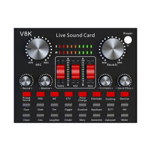 V8K Audio USB External Sound Card Multi Portable Microphone Live Broadcast Sound Card for Mobile Phone Computer